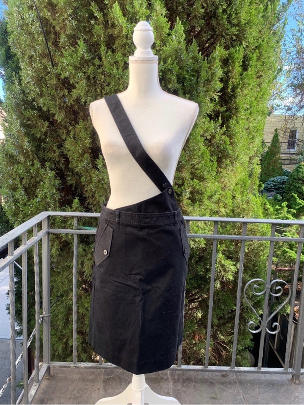 Marc By Marc Jacobs Black One-Shoulder Utility Skirt Size 4